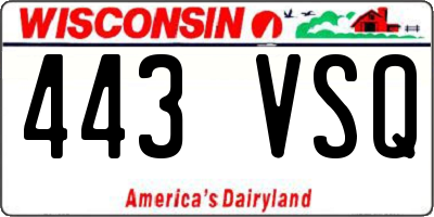 WI license plate 443VSQ