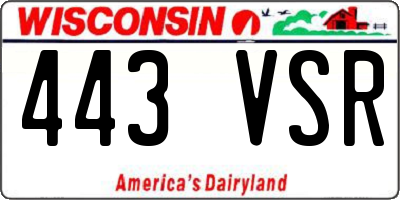 WI license plate 443VSR