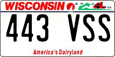 WI license plate 443VSS