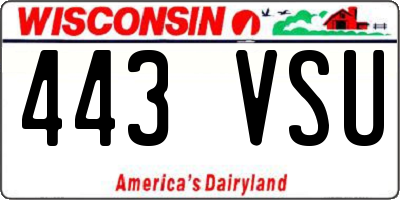 WI license plate 443VSU