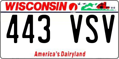 WI license plate 443VSV