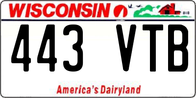 WI license plate 443VTB