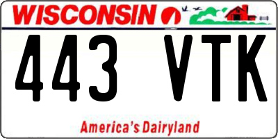 WI license plate 443VTK