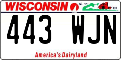 WI license plate 443WJN