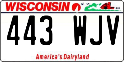 WI license plate 443WJV