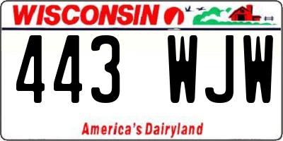 WI license plate 443WJW