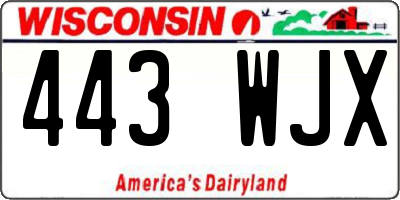 WI license plate 443WJX