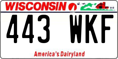 WI license plate 443WKF