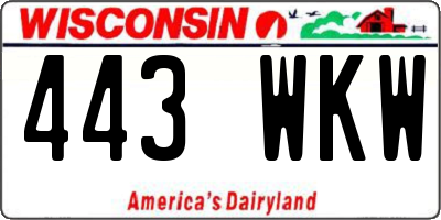 WI license plate 443WKW