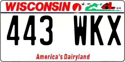 WI license plate 443WKX