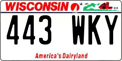 WI license plate 443WKY