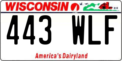 WI license plate 443WLF