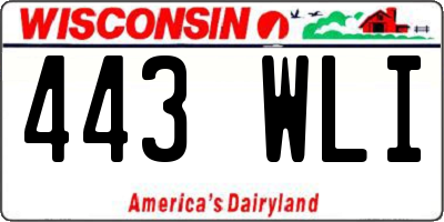 WI license plate 443WLI