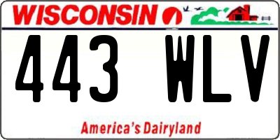 WI license plate 443WLV