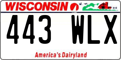 WI license plate 443WLX