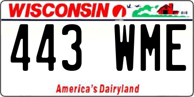 WI license plate 443WME