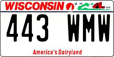 WI license plate 443WMW