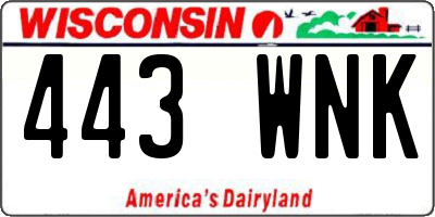 WI license plate 443WNK
