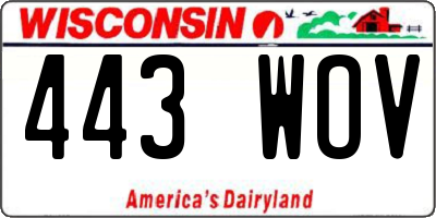 WI license plate 443WOV