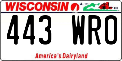 WI license plate 443WRO