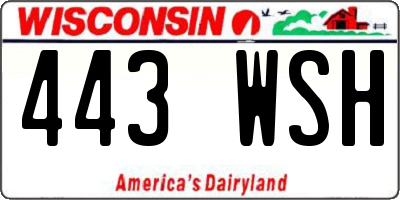 WI license plate 443WSH