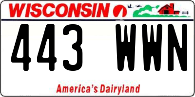 WI license plate 443WWN