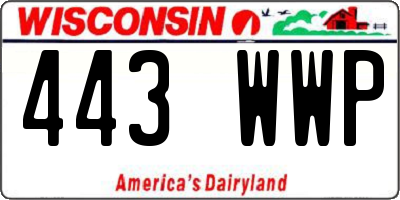 WI license plate 443WWP