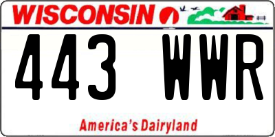 WI license plate 443WWR