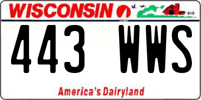 WI license plate 443WWS