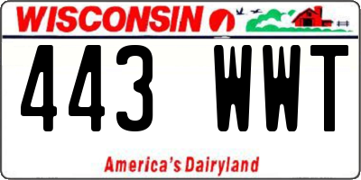 WI license plate 443WWT