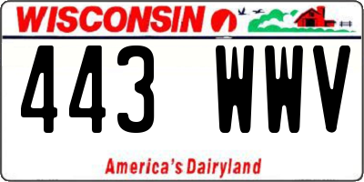 WI license plate 443WWV