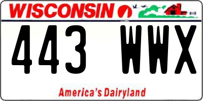 WI license plate 443WWX