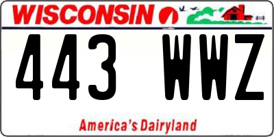 WI license plate 443WWZ