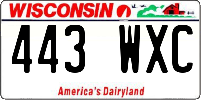 WI license plate 443WXC