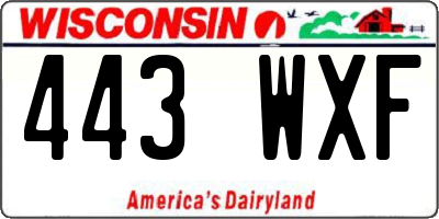 WI license plate 443WXF