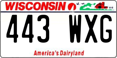 WI license plate 443WXG