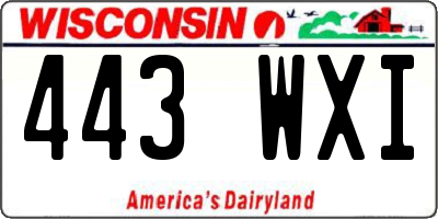 WI license plate 443WXI