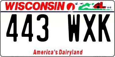 WI license plate 443WXK