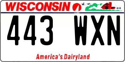 WI license plate 443WXN