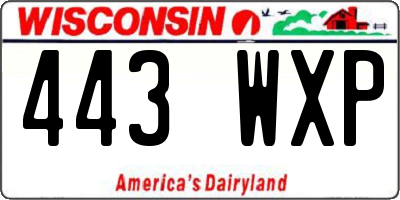 WI license plate 443WXP
