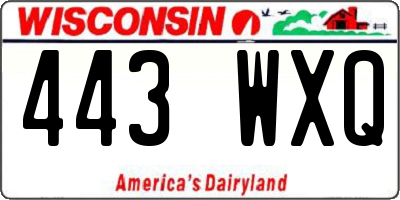 WI license plate 443WXQ