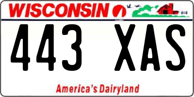 WI license plate 443XAS
