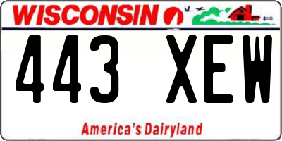 WI license plate 443XEW