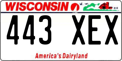 WI license plate 443XEX