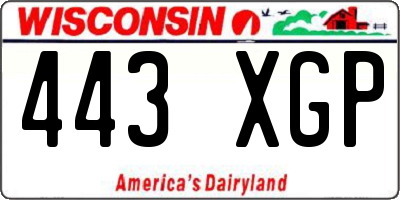 WI license plate 443XGP