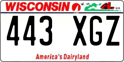 WI license plate 443XGZ