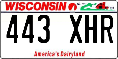 WI license plate 443XHR