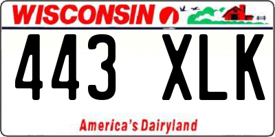 WI license plate 443XLK