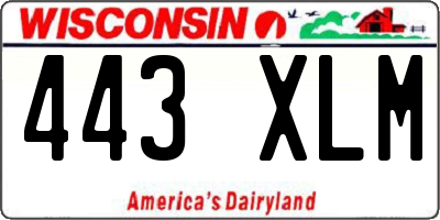 WI license plate 443XLM