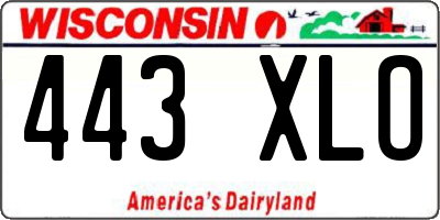 WI license plate 443XLO